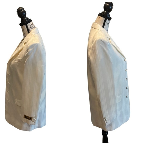 Falcone Dusk Vested JR Suit Blazer Jacket Vest Ivory Boys Size 16R Vintage NWT - Picture 3 of 12